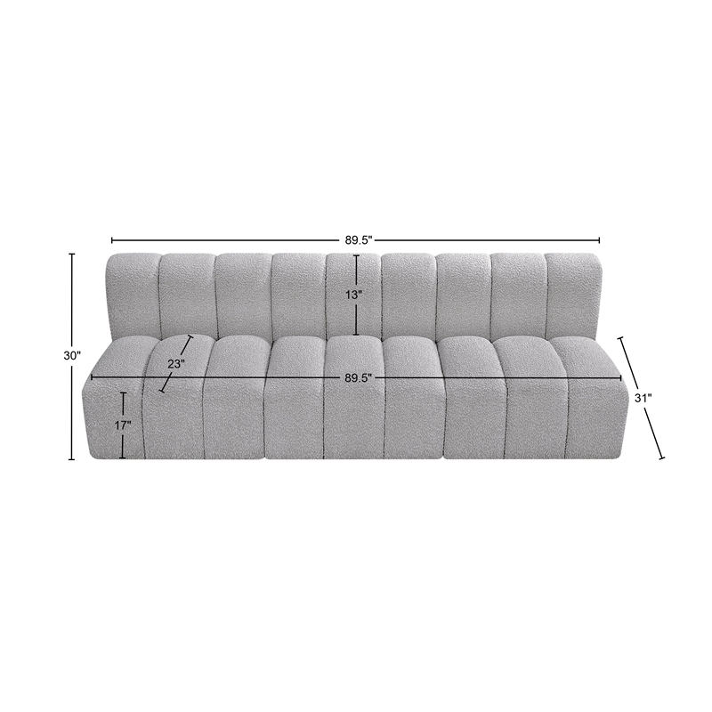 Bowery Hill Contemporary Grey Boucle Fabric Modular Sectional