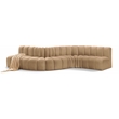 Bowery Hill Contemporary Soft Camel Velvet Modular Sectional