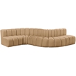 Bowery Hill Contemporary Soft Camel Velvet Modular Sectional
