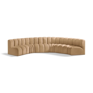 Bowery Hill Contemporary Soft Camel Velvet Modular Sectional