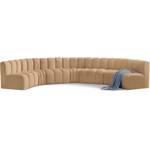 Bowery Hill Contemporary Soft Camel Velvet Modular Sectional