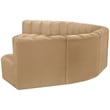 Bowery Hill Contemporary Soft Camel Velvet Modular Sectional