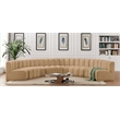 Bowery Hill Contemporary Soft Camel Velvet Modular Sectional