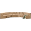 Bowery Hill Contemporary Soft Camel Velvet Modular Sectional