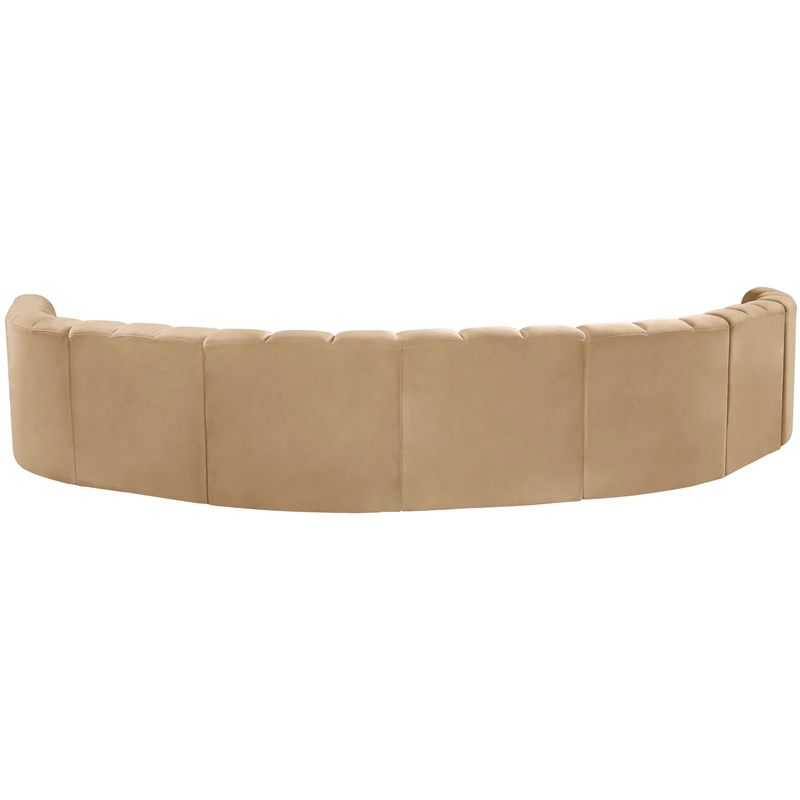 Bowery Hill Contemporary Soft Camel Velvet Modular Sectional