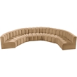 Bowery Hill Contemporary Soft Camel Velvet Modular Sectional