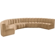Bowery Hill Contemporary Soft Camel Velvet Modular Sectional