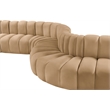 Bowery Hill Contemporary Soft Camel Velvet Modular Sectional