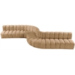 Bowery Hill Contemporary Soft Camel Velvet Modular Sectional