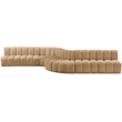 Bowery Hill Contemporary Soft Camel Velvet Modular Sectional