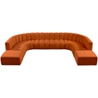 Bowery Hill Contemporary Soft Cognac Velvet Modular Sectional