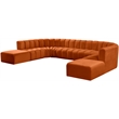 Bowery Hill Contemporary Soft Cognac Velvet Modular Sectional