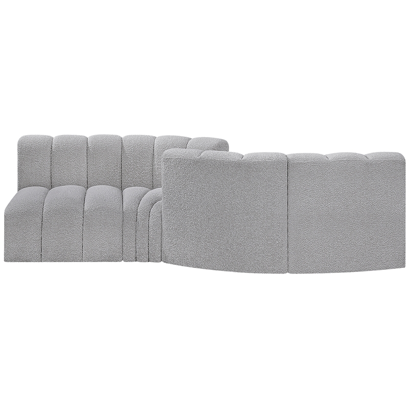 Bowery Hill Contemporary Grey Boucle Fabric Modular Sectional