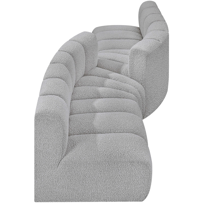 Bowery Hill Contemporary Grey Boucle Fabric Modular Sectional