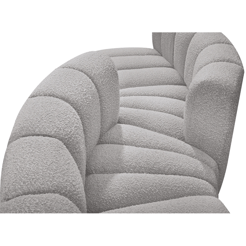 Bowery Hill Contemporary Grey Boucle Fabric Modular Sectional