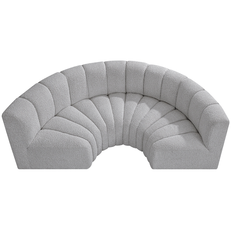 Bowery Hill Contemporary Grey Boucle Fabric Modular Sectional
