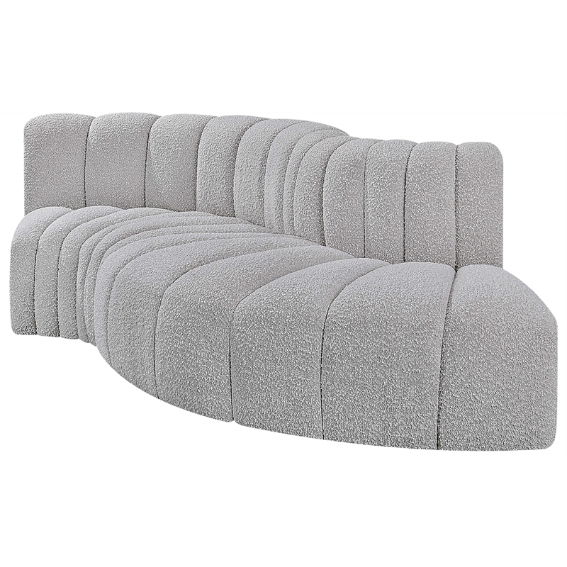 Bowery Hill Contemporary Grey Boucle Fabric Modular Sectional