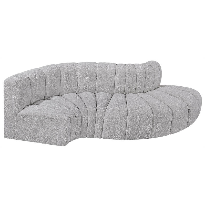 Bowery Hill Contemporary Grey Boucle Fabric Modular Sectional