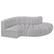 Bowery Hill Contemporary Grey Boucle Fabric Modular Sectional