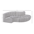 Bowery Hill Contemporary Grey Boucle Fabric Modular Sectional