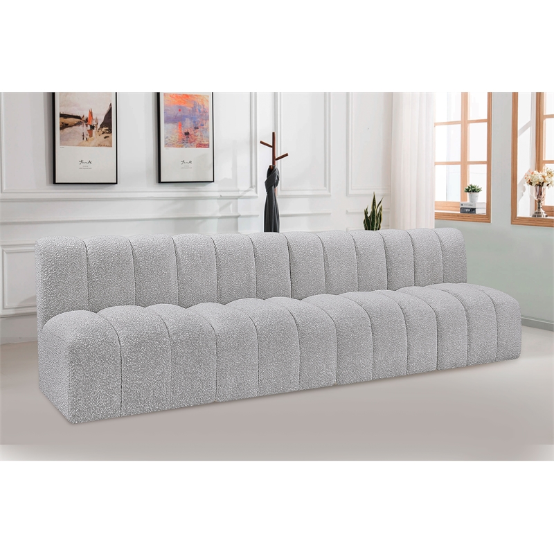 Bowery Hill Contemporary Grey Boucle Fabric Modular Sectional