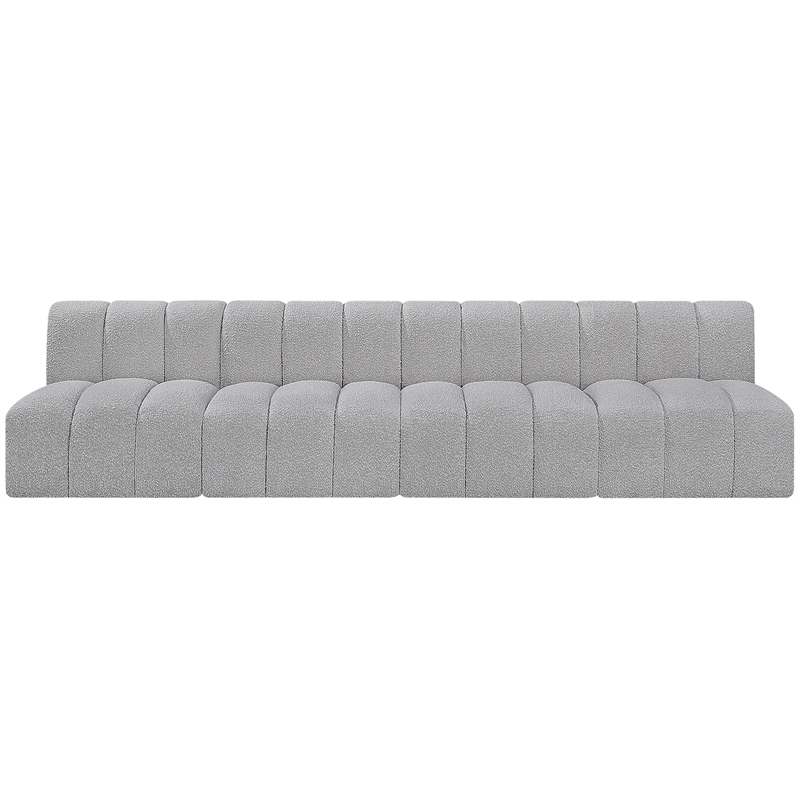 Bowery Hill Contemporary Grey Boucle Fabric Modular Sectional