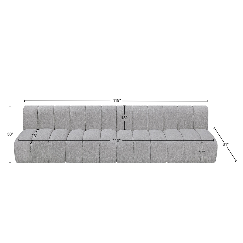Bowery Hill Contemporary Grey Boucle Fabric Modular Sectional