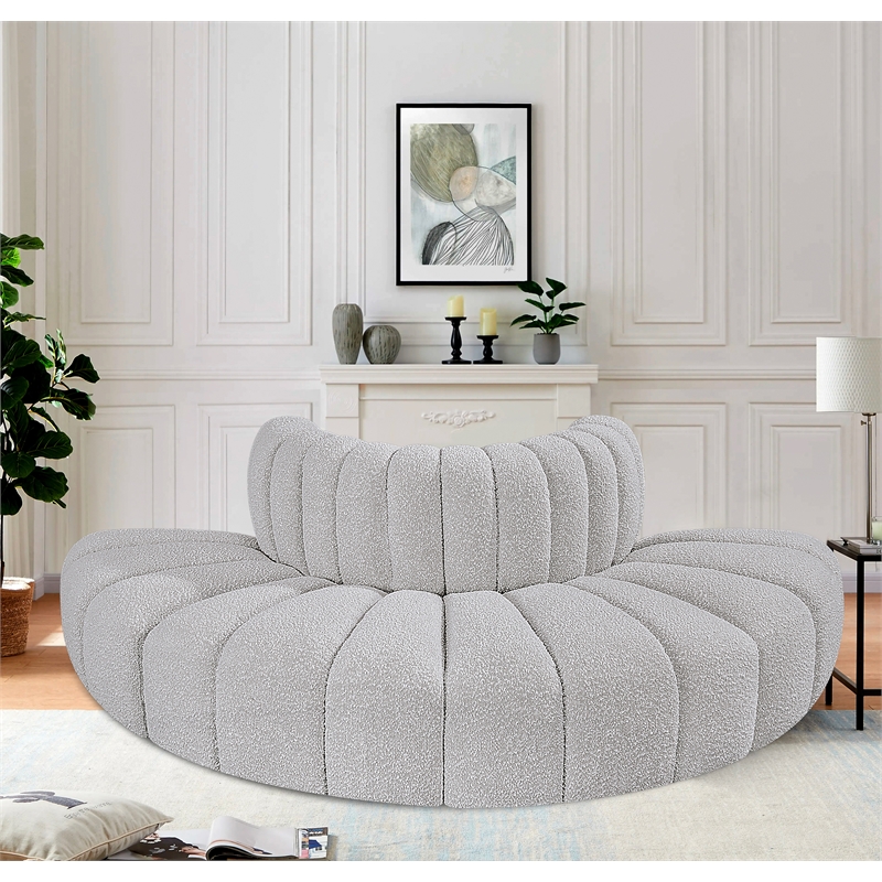 Bowery Hill Contemporary Grey Boucle Fabric Modular Sectional