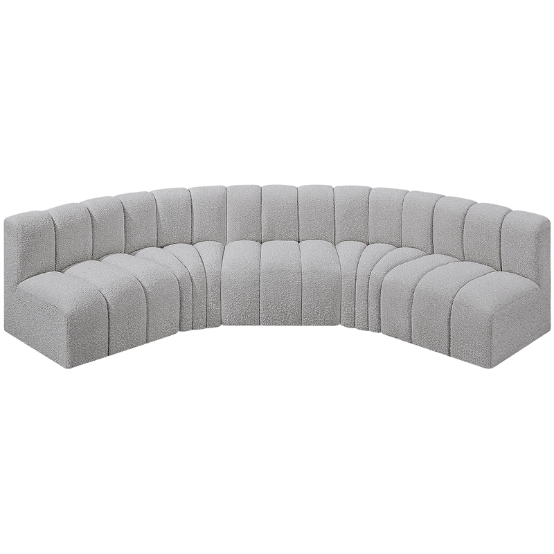 Bowery Hill Contemporary Grey Boucle Fabric Modular Sectional