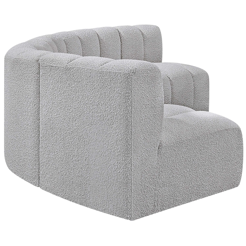 Bowery Hill Contemporary Grey Boucle Fabric Modular Sectional