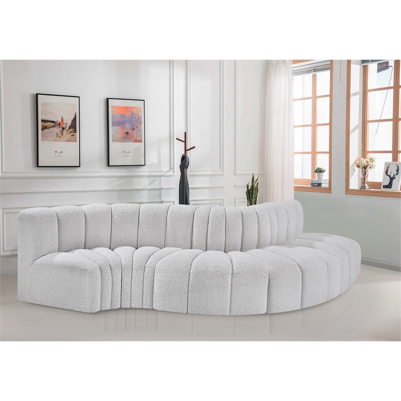 Bowery Hill Contemporary Grey Boucle Fabric Modular Sectional
