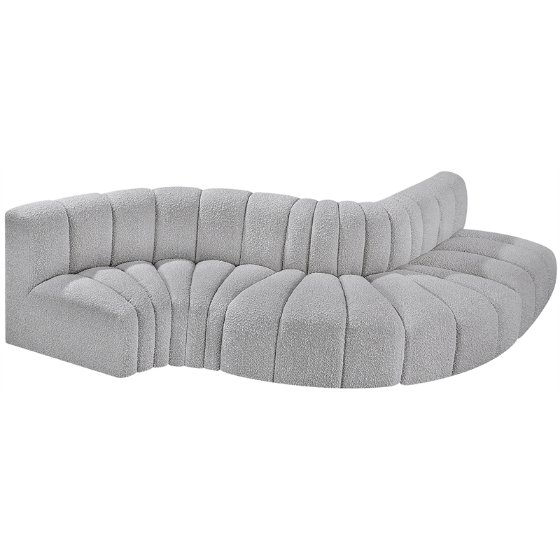 Bowery Hill Contemporary Grey Boucle Fabric Modular Sectional