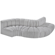 Bowery Hill Contemporary Grey Boucle Fabric Modular Sectional