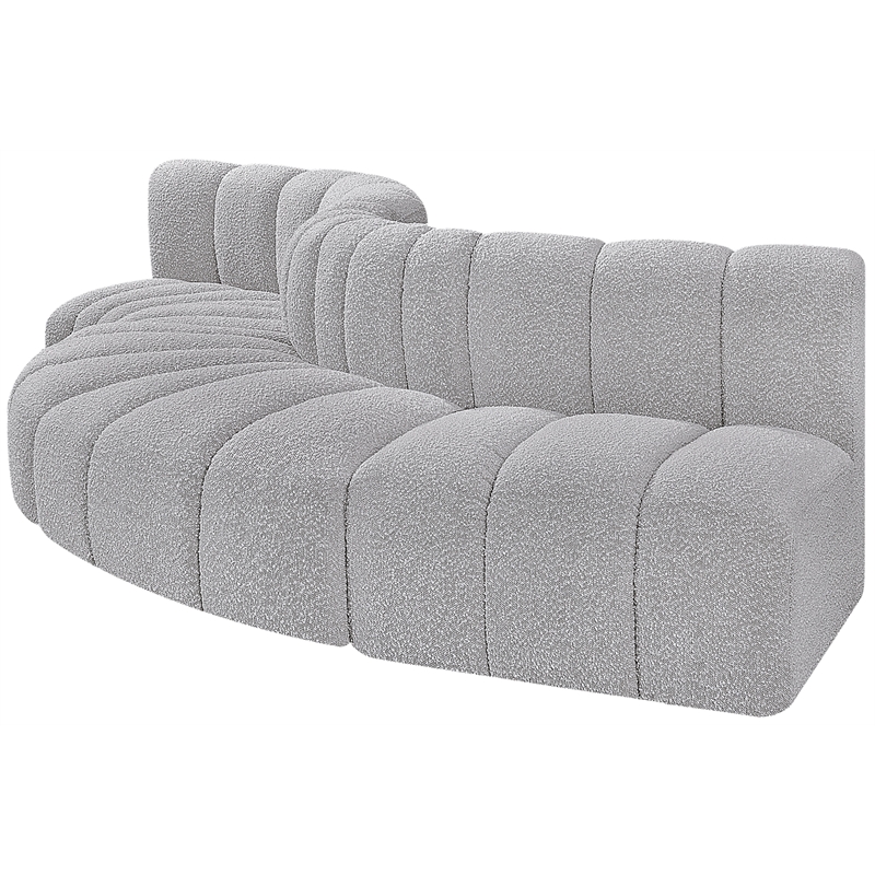 Bowery Hill Contemporary Grey Boucle Fabric Modular Sectional