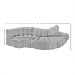 Bowery Hill Contemporary Grey Boucle Fabric Modular Sectional