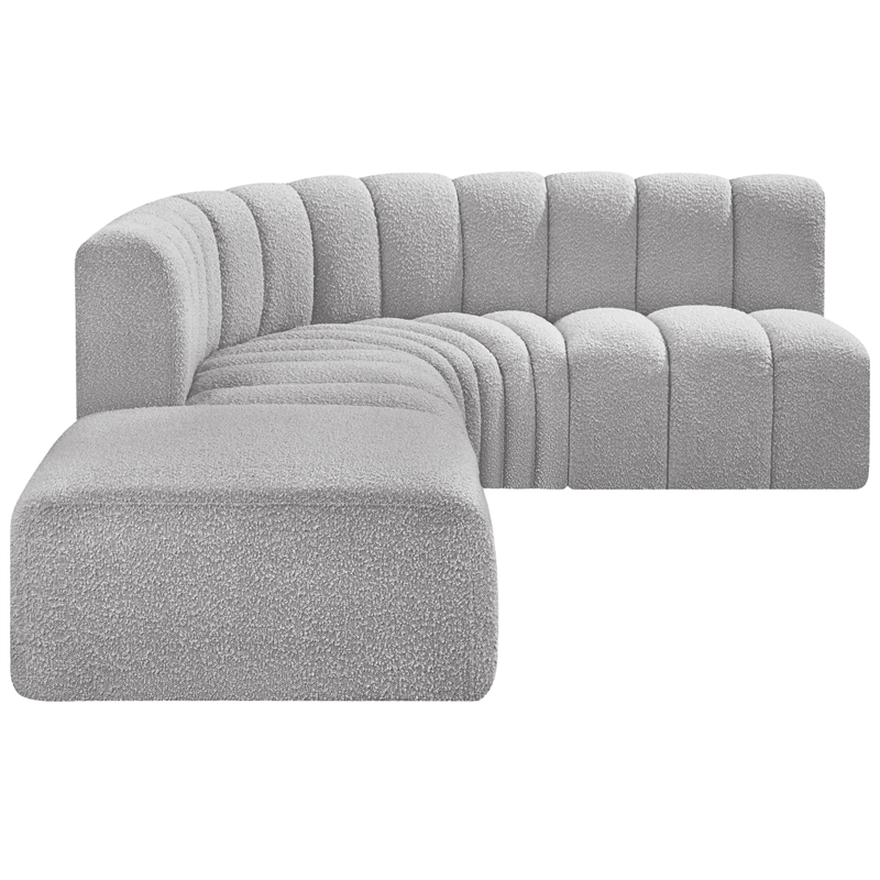 Bowery Hill Contemporary Grey Boucle Fabric Modular Sectional