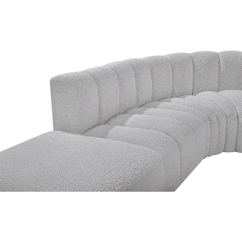 Bowery Hill Contemporary Grey Boucle Fabric Modular Sectional