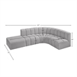 Bowery Hill Contemporary Grey Boucle Fabric Modular Sectional