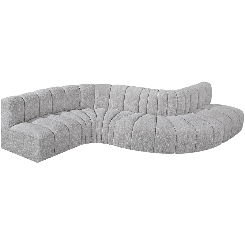 Bowery Hill Contemporary Grey Boucle Fabric Modular Sectional