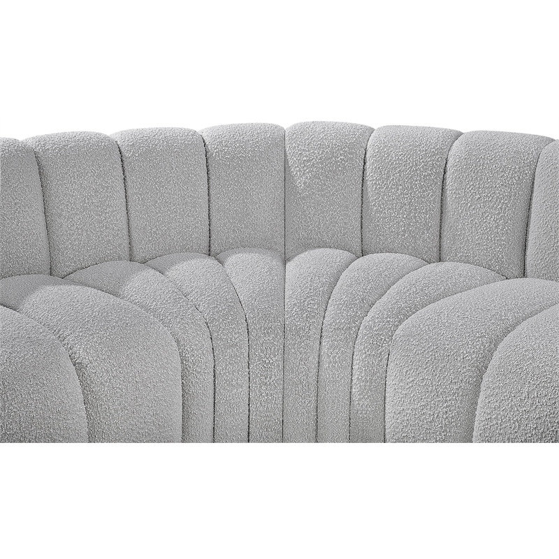 Bowery Hill Contemporary Grey Boucle Fabric Modular Sectional
