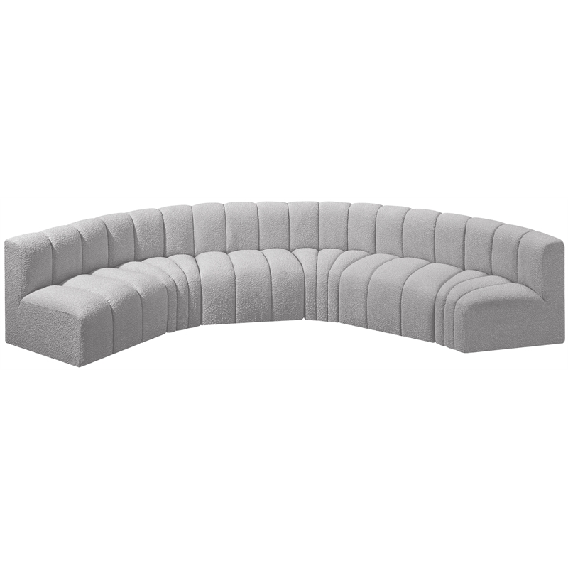 Bowery Hill Contemporary Grey Boucle Fabric Modular Sectional