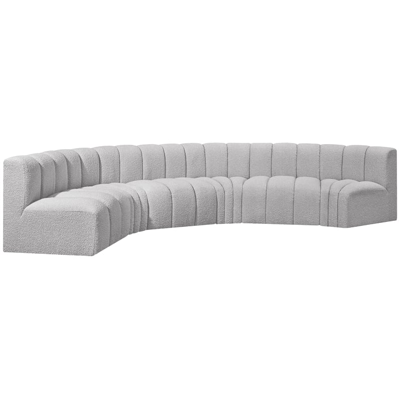 Bowery Hill Contemporary Grey Boucle Fabric Modular Sectional