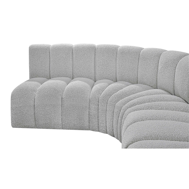 Bowery Hill Contemporary Grey Boucle Fabric Modular Sectional
