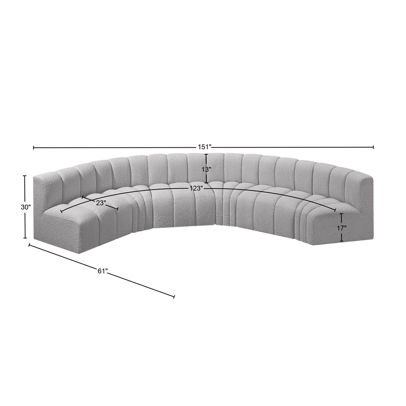 Bowery Hill Contemporary Grey Boucle Fabric Modular Sectional