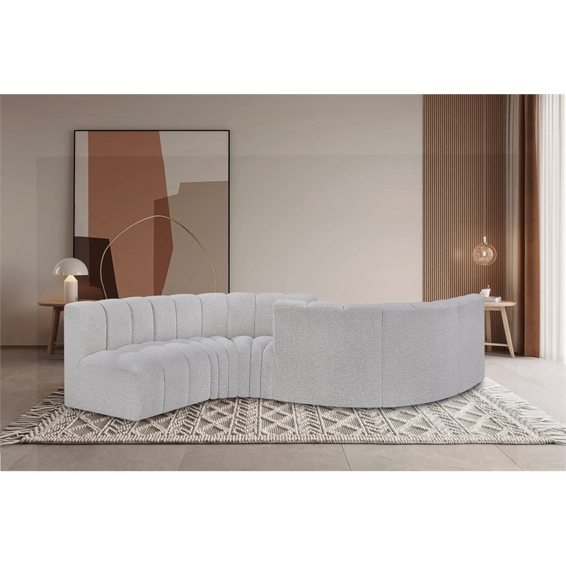 Bowery Hill Contemporary Grey Boucle Fabric Modular Sectional