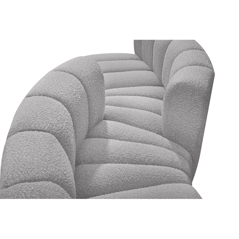 Bowery Hill Contemporary Grey Boucle Fabric Modular Sectional