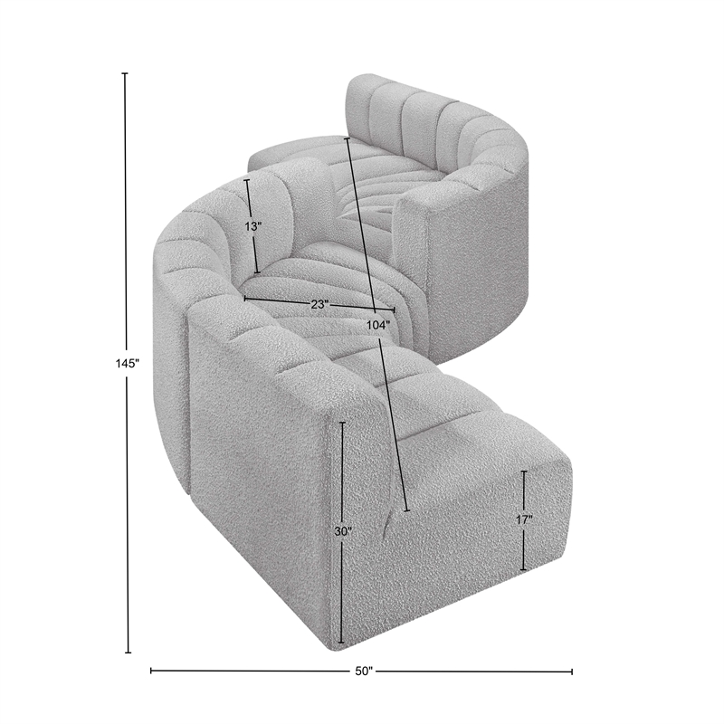 Bowery Hill Contemporary Grey Boucle Fabric Modular Sectional