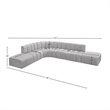 Bowery Hill Contemporary Grey Boucle Fabric Modular Sectional
