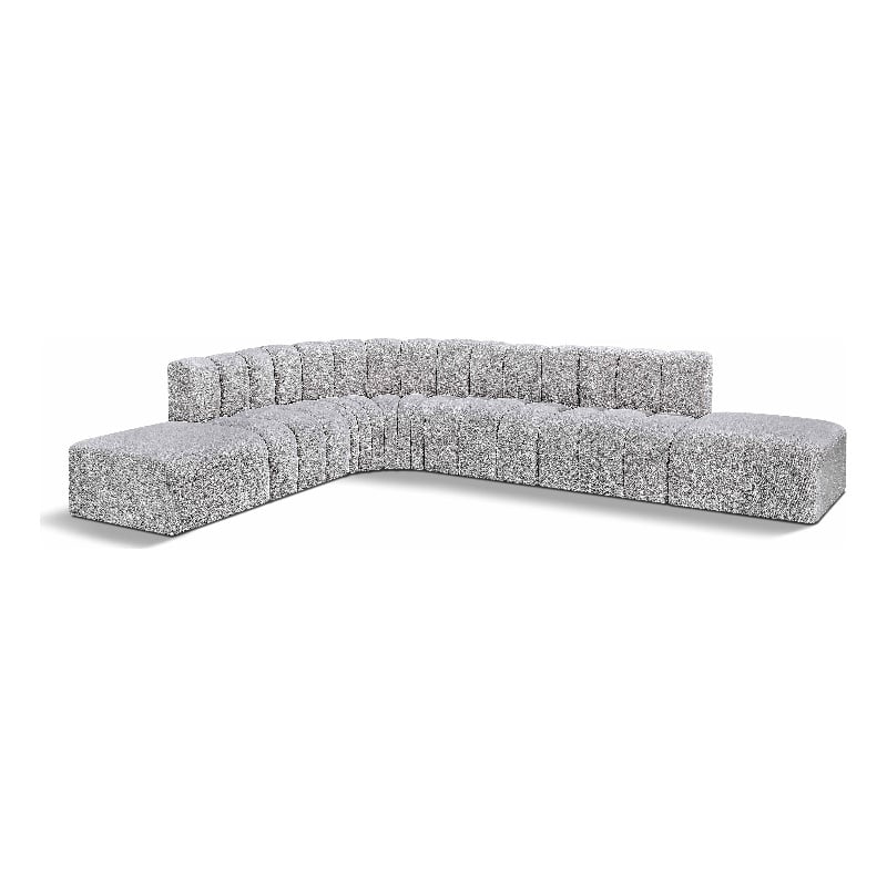 Bowery Hill Contemporary Grey Boucle Fabric Modular Sectional