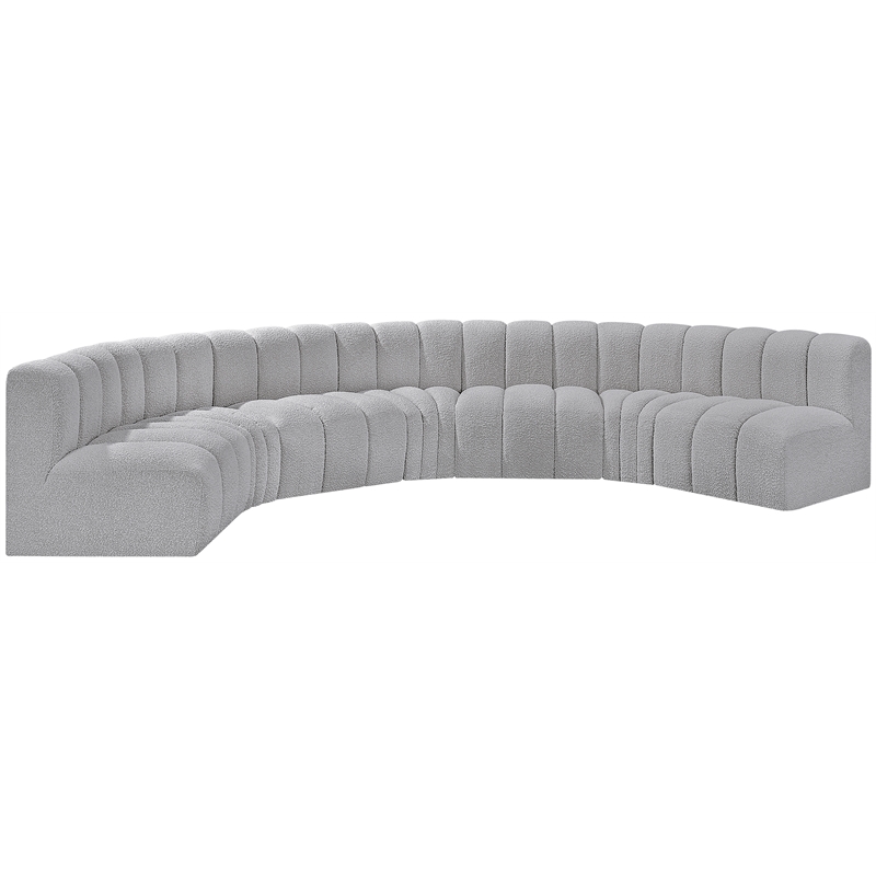 Bowery Hill Contemporary Grey Boucle Fabric Modular Sectional